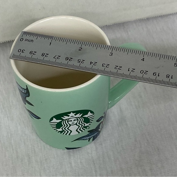 Starbucks 2021 Mint Green Floral Leaves Mermaid Logo Coffee Teacup Mug 10oz. - Picture 13 of 13